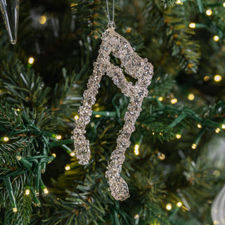 Silver Music Note Ornament - ironyhome