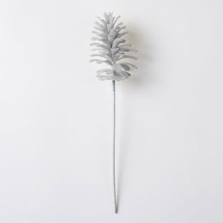 Silver Pinecone Pick With Glitter - ironyhome
