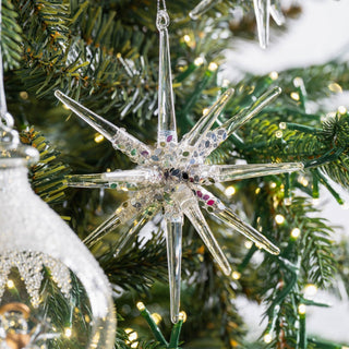 Silver Snowflake Glass Ornament - ironyhome