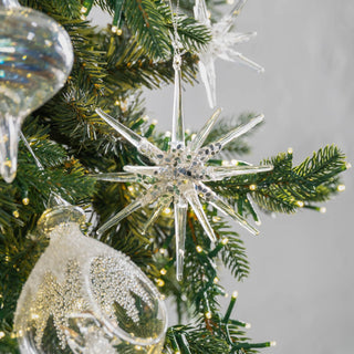 Silver Snowflake Glass Ornament - ironyhome