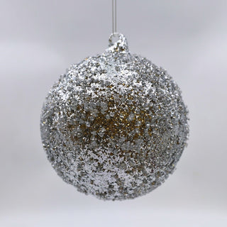 Silver Sugarbead Ball Ornament - ironyhome