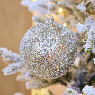 Silver Sugarbead Ball Ornament - ironyhome