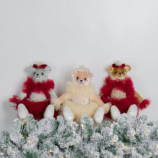 Sitting Rose Ballerina Velvet Bear - ironyhome