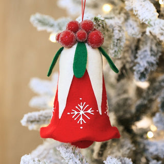 Snowflake Berry Bell Ornament - ironyhome