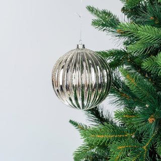 Sparkling Mirrored Silver Sphere Ornament - ironyhome