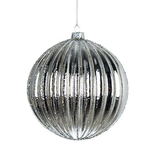 Sparkling Mirrored Silver Sphere Ornament - ironyhome