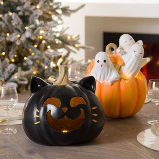 Spooky Ghost LED Halloween Pumpkin - ironyhome
