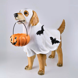 Spooky Golden Retriever with Pumpkin - ironyhome