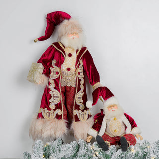 Standing Burgandy Santa With Black Stand - ironyhome