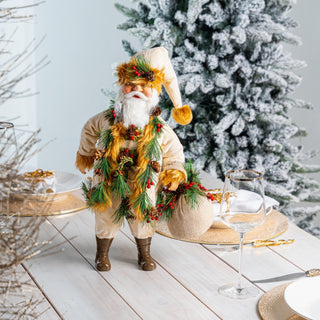 Standing Santa Table Top with Ivory Bag - ironyhome