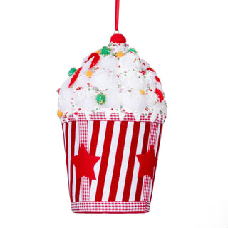 Striped Red & White Ice Cream Cup Ornament - ironyhome