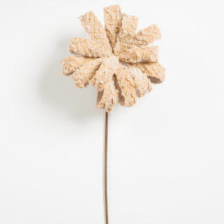 Taupe Glitter Flower Pick - Irony Home