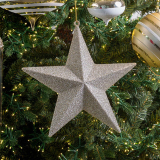 Textured Champagne Star Ornament - Irony Home