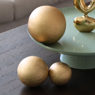 Textured Gold Ball Decor Table Top - ironyhome
