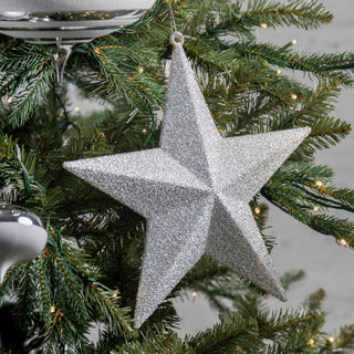 Textured Silver Star Ornament - Irony Home