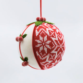 Traditional Ball Ornament with Mistletoe Motif - ironyhome