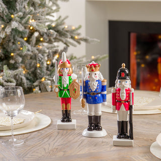 Traditional Nutcracker Table Top with Shield & Sword - ironyhome