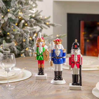 Traditional Nutcracker Table Top with Shield & Sword - ironyhome
