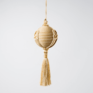 Twisted Cord Ball with Tassel Orn - Irony Home