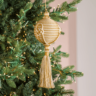 Twisted Cord Ball with Tassel Orn - Irony Home