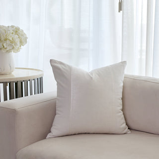 Velinen Ivory Square Cushion with Feather Insert - ironyhome