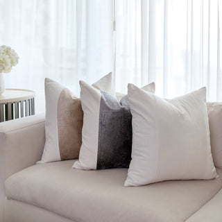 Velinen Ivory Square Cushion with Feather Insert - ironyhome