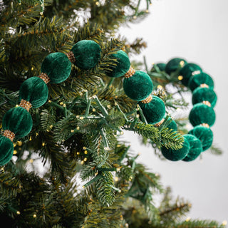 Velvet And Crystal Lace Ball Garland - ironyhome
