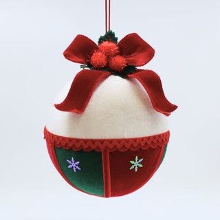 Velvet Ball With Holly Berry Orn - ironyhome