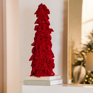 Velvet Bow Tree - Burgundy - Irony Home