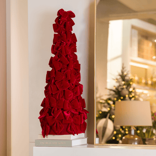 Velvet Bow Tree - Burgundy - Irony Home