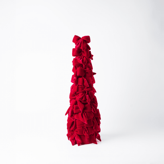 Velvet Bow Tree - Burgundy - Irony Home