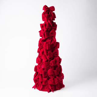 Velvet Bow Tree - Burgundy - Irony Home