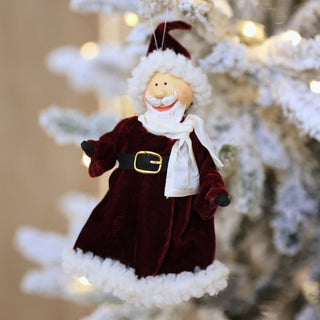 Velvet Hanging Santa Ornament - ironyhome