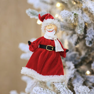 Velvet Hanging Santa Ornament - ironyhome