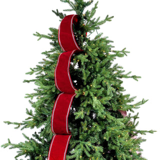 Velvet Tree Ribbon with Silver Trim - ironyhome