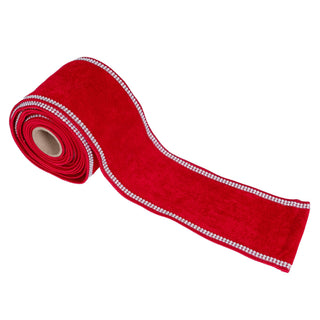 Velvet Tree Ribbon with Silver Trim - ironyhome