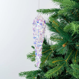 Whimsical Purple Icicle Ornament with Glittering Details - ironyhome