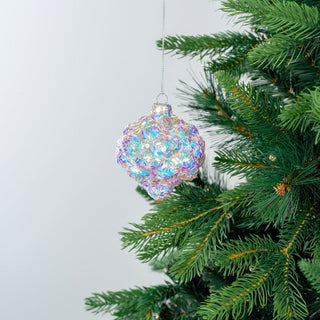 Whimsical Purple Onion Ornament with Glittering Sequins - ironyhome