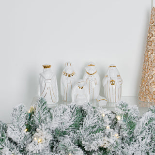 White And Gold Harmony Nativity (Set of 6) - ironyhome