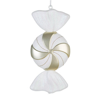 White & Bright Champagne Glitter Swirl Candy Ornament - ironyhome
