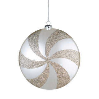 White & Champagne Glitter Candy Apple Ornament - ironyhome