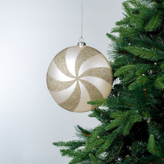 White & Champagne Glitter Candy Apple Ornament - ironyhome