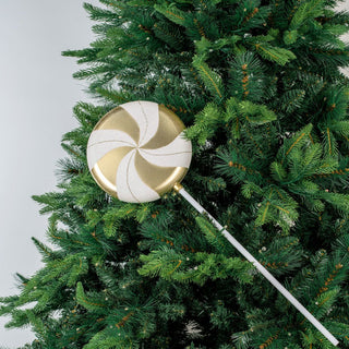 White & Champagne Glitter Swirl Lollipop Ornament - ironyhome