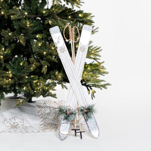 White Festive Snow Ski Hanging Decoration