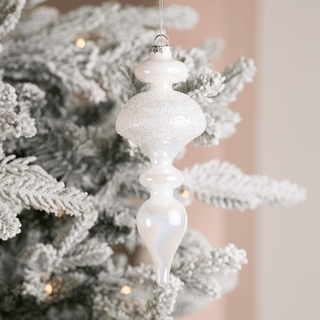 White Finial Hanging Ornament - Irony Home