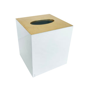 White & Gold Lacquer Tissue Box