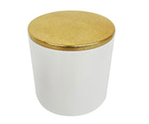 White & Gold Round Lacquer Box - ironyhome