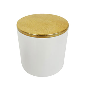 White & Gold Round Lacquer Box