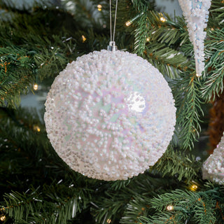 White Iridescent Ball Ornament - Irony Home