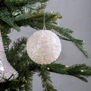 White Iridescent Ball Ornament - Irony Home